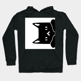 Black cat from right side Hoodie